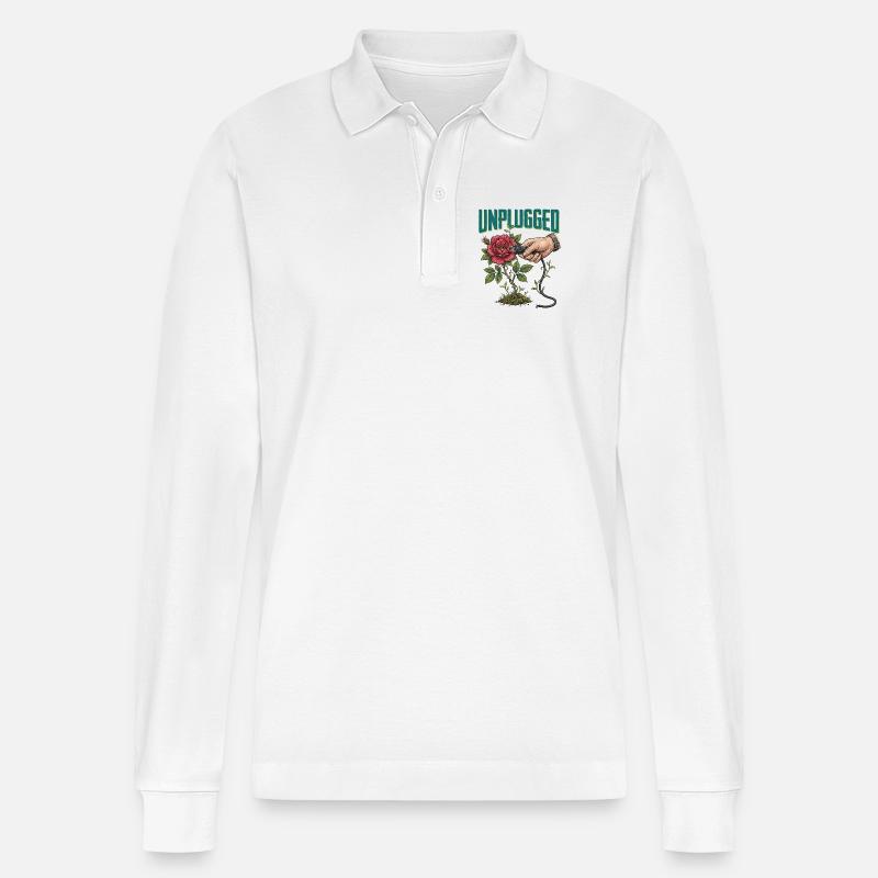 Unplugged - Stanley/Stella Unisex Bio-Langarm-Poloshirt Prepster - Weiß