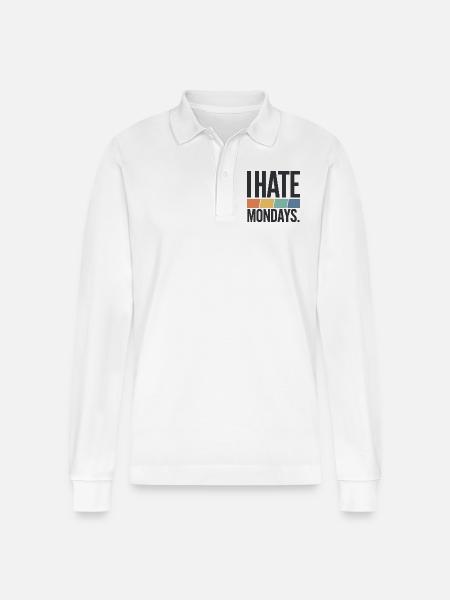 I Hate Mondays - Stanley/Stella Organic Unisex Long-Sleeved Polo Shirt Prepster - white