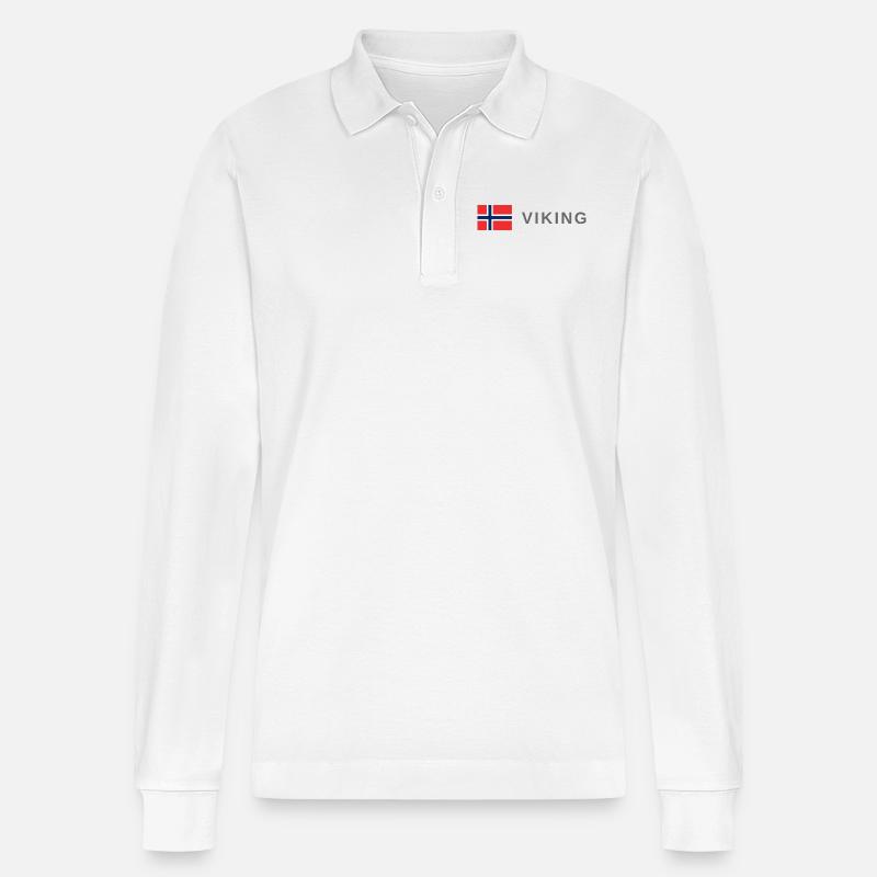 Wikinger - Stanley/Stella Unisex Bio-Langarm-Poloshirt Prepster - Weiß