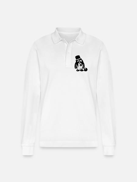 bachelor penguin - Stanley/Stella Organic Unisex Long-Sleeved Polo Shirt Prepster - white