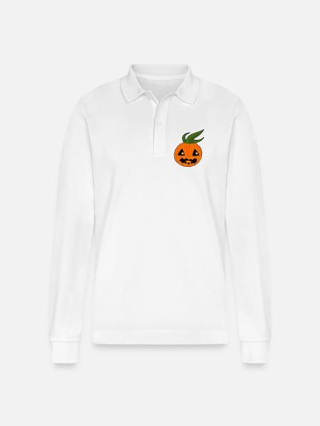 Halloween Costume Halloween Party Gift - Stanley/Stella Organic Unisex Long-Sleeved Polo Shirt Prepster - white