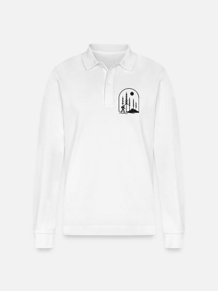 Nächtliche Wanderung im Wald Fans geschenkidee - Stanley/Stella Unisex Bio-Langarm-Poloshirt Prepster - Weiß