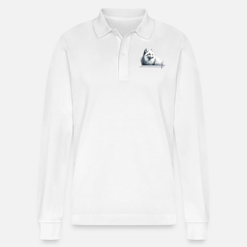 Fuchs im Winter Eleganz - Stanley/Stella Unisex Bio-Langarm-Poloshirt Prepster - Weiß