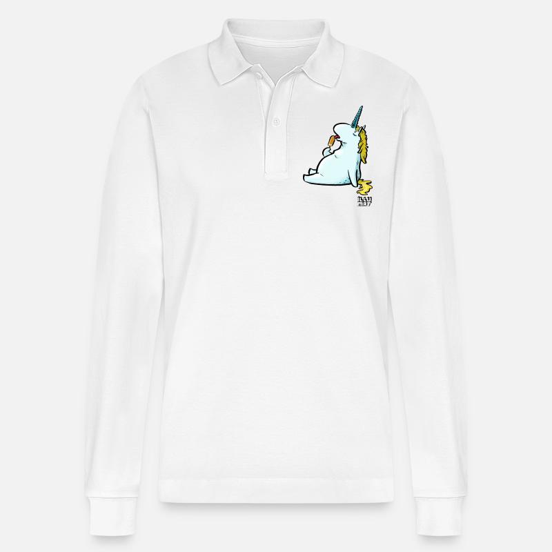 Eis Einhorn - Stanley/Stella Unisex Bio-Langarm-Poloshirt Prepster - Weiß
