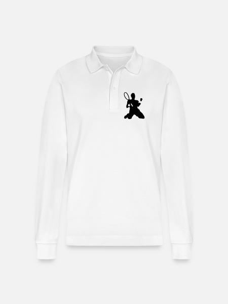 Tennis - Stanley/Stella Unisex Bio-Langarm-Poloshirt Prepster - Weiß