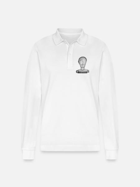 Drawing doll drawn - Stanley/Stella Organic Unisex Long-Sleeved Polo Shirt Prepster - white