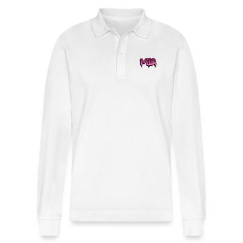 Graffiti Name Mia - Stanley/Stella Organic Unisex Long-Sleeved Polo Shirt Prepster - white - Front - Anna (173cm) & Nico (186cm)