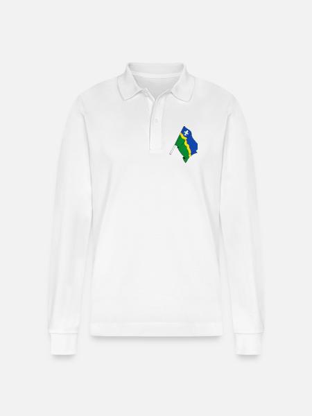 Drapeau de la province du Flevoland - Polo à manches longues bio PREPSTER Stanley/Stella Unisexe - blanc