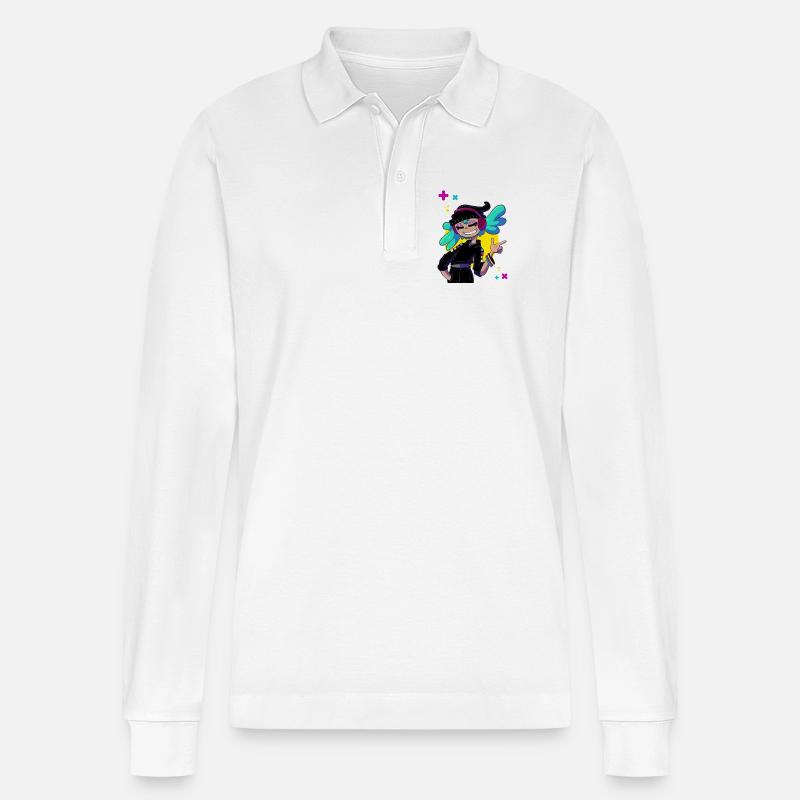 Musikalisches Mädchen - Stanley/Stella Unisex Bio-Langarm-Poloshirt Prepster - Weiß