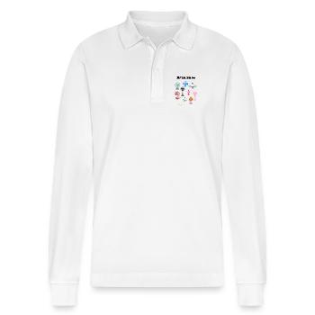 A selection of fans - Stanley/Stella Organic Unisex Long-Sleeved Polo Shirt Prepster - white - Front - Anna (173cm) & Nico (186cm)