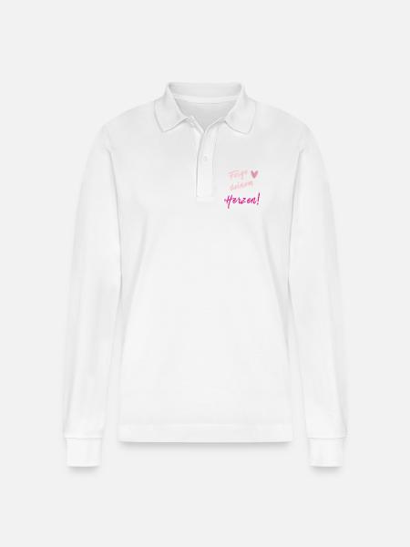 FOLLOW YOUR HEART Print - Stanley/Stella Organic Unisex Long-Sleeved Polo Shirt Prepster - white