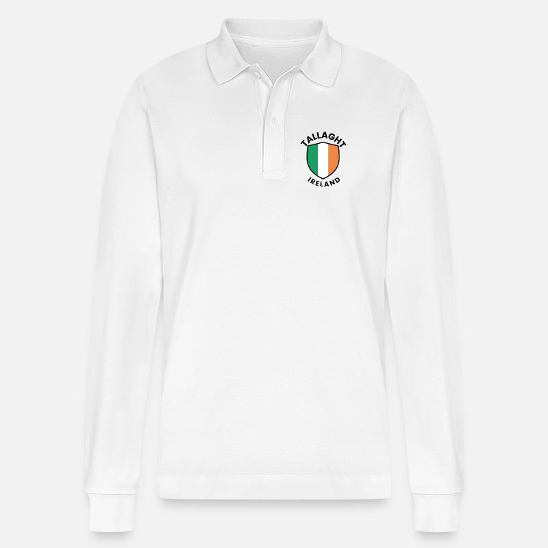 Bouclier irlandais de Tallaght - Polo à manches longues bio PREPSTER Stanley/Stella Unisexe - blanc