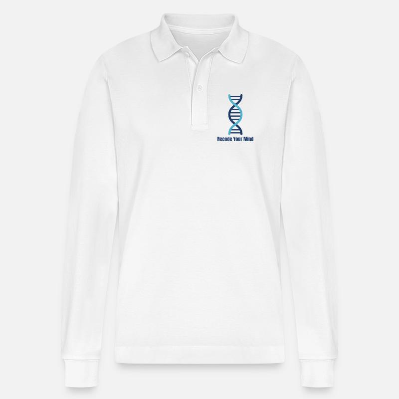 Recode Your Mind DNA Mindset - Stanley/Stella Unisex Bio-Langarm-Poloshirt Prepster - Weiß