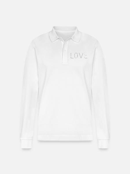 LOVE - Stanley/Stella Organic Unisex Long-Sleeved Polo Shirt Prepster - white
