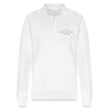 Köln, Deutschland Eleganz Stil Design T-Shirt - Stanley/Stella Unisex Bio-Langarm-Poloshirt Prepster - Weiß - Vorne - Anna (173cm) & Nico (186cm)