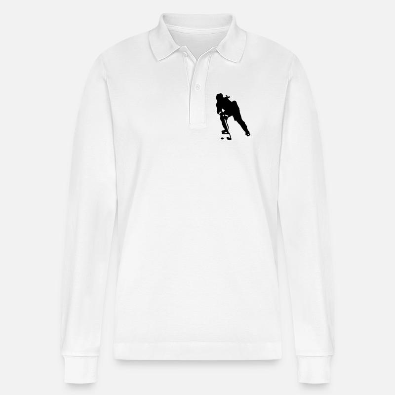 Frauen Eishockey - Stanley/Stella Unisex Bio-Langarm-Poloshirt Prepster - Weiß