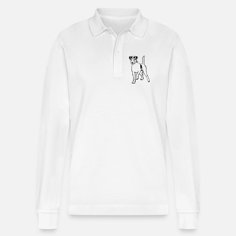 Parson Russell Terrier - Stanley/Stella Unisex Bio-Langarm-Poloshirt Prepster - Weiß
