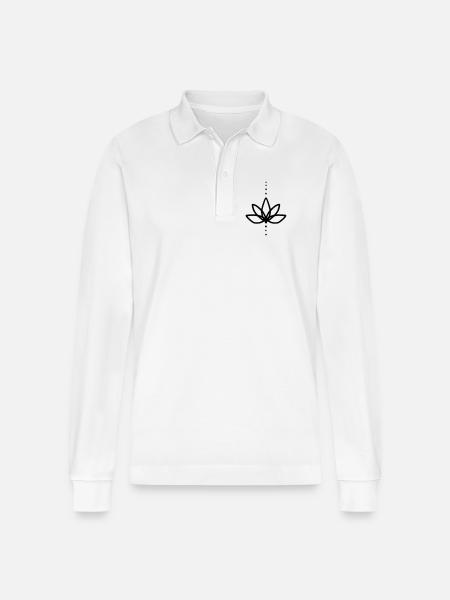 Cactus flower - Stanley/Stella Organic Unisex Long-Sleeved Polo Shirt Prepster - white