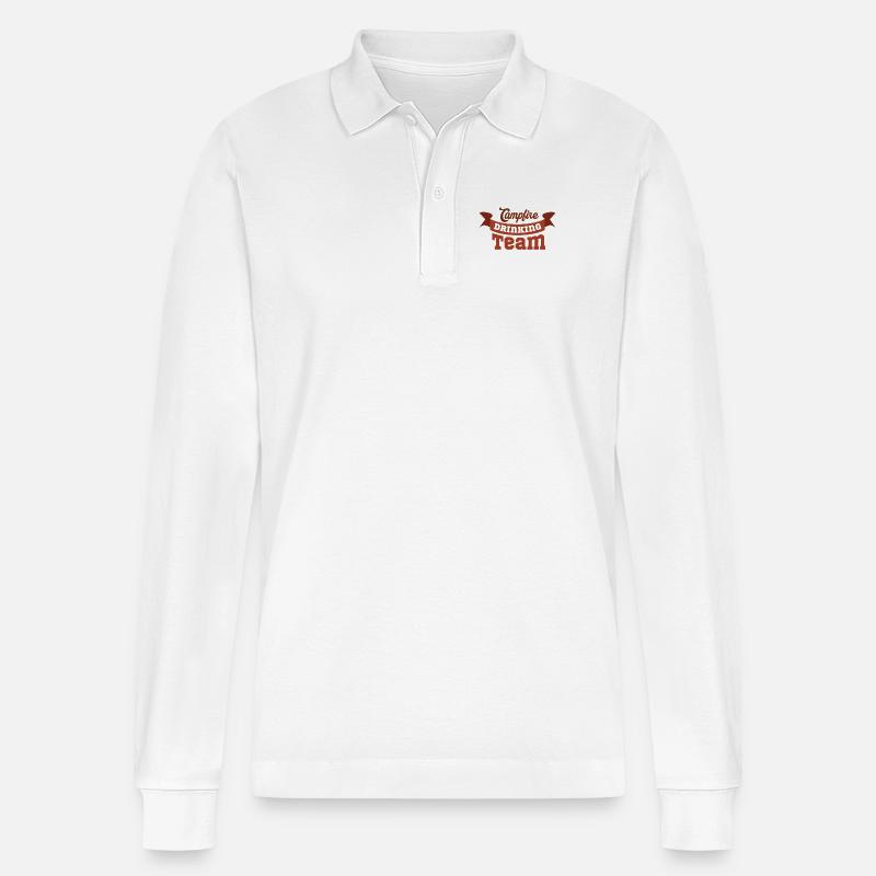Équipe de camping Monogram Design - Polo à manches longues bio PREPSTER Stanley/Stella Unisexe - blanc