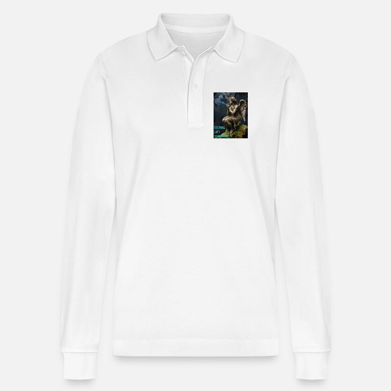 Rauchender Engel - Stanley/Stella Unisex Bio-Langarm-Poloshirt Prepster - Weiß