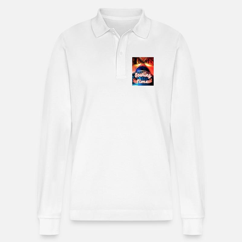 Its Bowling Time - Stanley/Stella Unisex Bio-Langarm-Poloshirt Prepster - Weiß