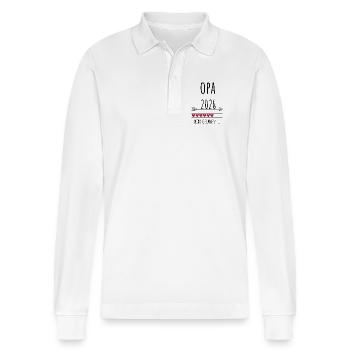 Werdender Opa 2026 Geschenk Schwangerschaft - Stanley/Stella Unisex Bio-Langarm-Poloshirt Prepster - Weiß - Vorne - Anna (173cm) & Nico (186cm)
