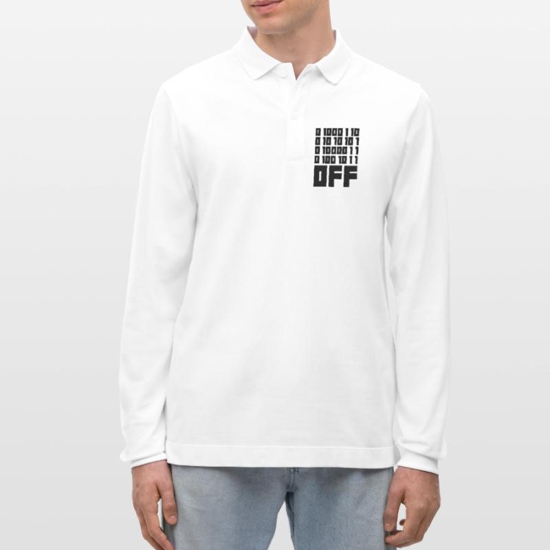 Binary Code F**k OFF – Humour Nerd & Geek Code Polo à manches longues bio PREPSTER Stanley/Stella Unisexe