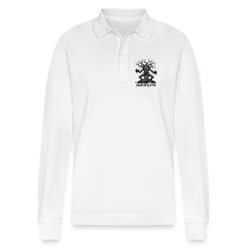 Branches of Doom – Dämonischer Baumgeist - Stanley/Stella Unisex Bio-Langarm-Poloshirt Prepster - Weiß - Vorne - Anna (173cm) & Nico (186cm)