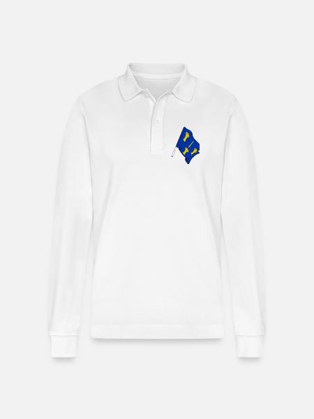 Cheshire-Flagge - Stanley/Stella Unisex Bio-Langarm-Poloshirt Prepster - Weiß