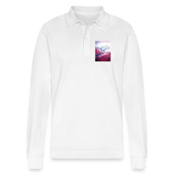Psy-Art | Tempel im Himalaya - Stanley/Stella Unisex Bio-Langarm-Poloshirt Prepster - Weiß - Vorne - Anna (173cm) & Nico (186cm)