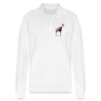 Okapi - Stanley/Stella Organic Unisex Long-Sleeved Polo Shirt Prepster - white - Front - Anna (173cm) & Nico (186cm)