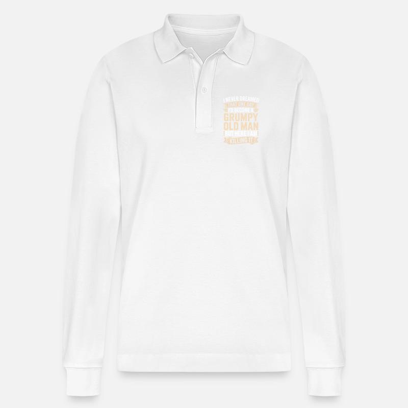 Grumpy Old Man Killing It - Polo à manches longues bio PREPSTER Stanley/Stella Unisexe - blanc