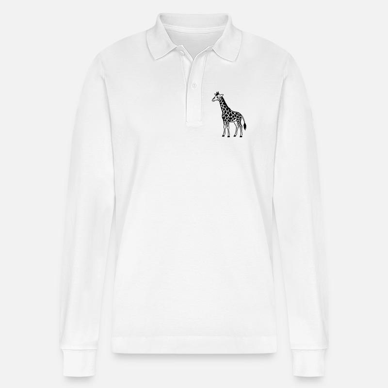 Giraffen - Stanley/Stella Unisex Bio-Langarm-Poloshirt Prepster - Weiß