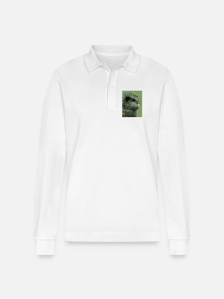Illustration Kakapo en vert - Polo à manches longues bio PREPSTER Stanley/Stella Unisexe - blanc