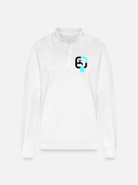 Plumber Faucet Pipe Logo - Stanley/Stella Organic Unisex Long-Sleeved Polo Shirt Prepster - white