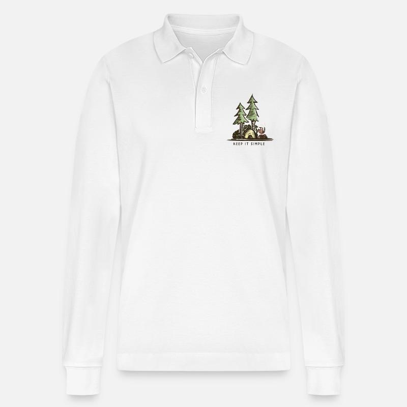 Feu de camp de camping - Polo à manches longues bio PREPSTER Stanley/Stella Unisexe - blanc