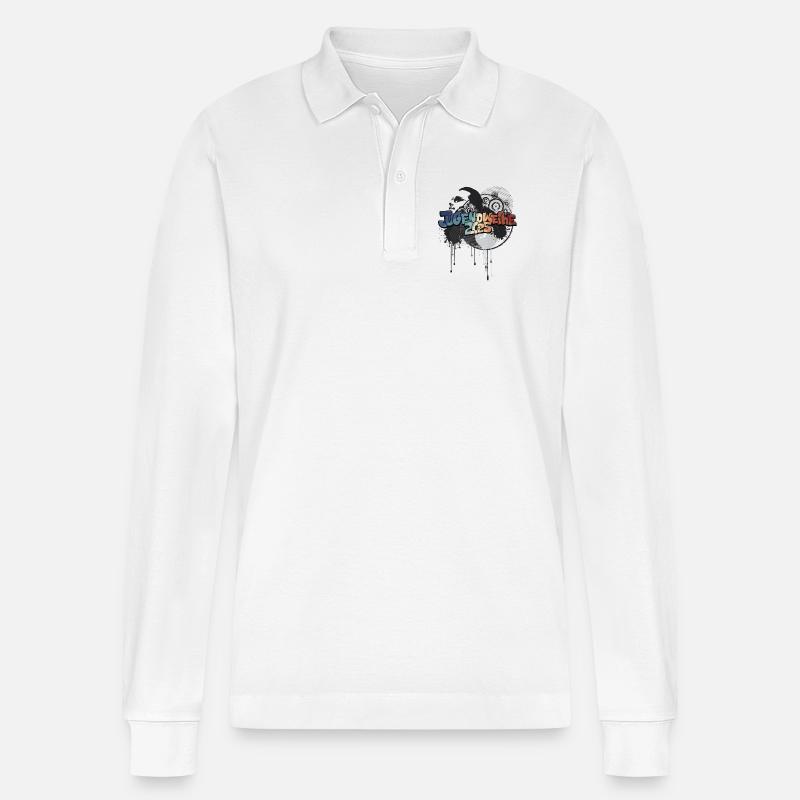 Jugendweihe 2025 Jugendweiheshirt - Stanley/Stella Unisex Bio-Langarm-Poloshirt Prepster - Weiß