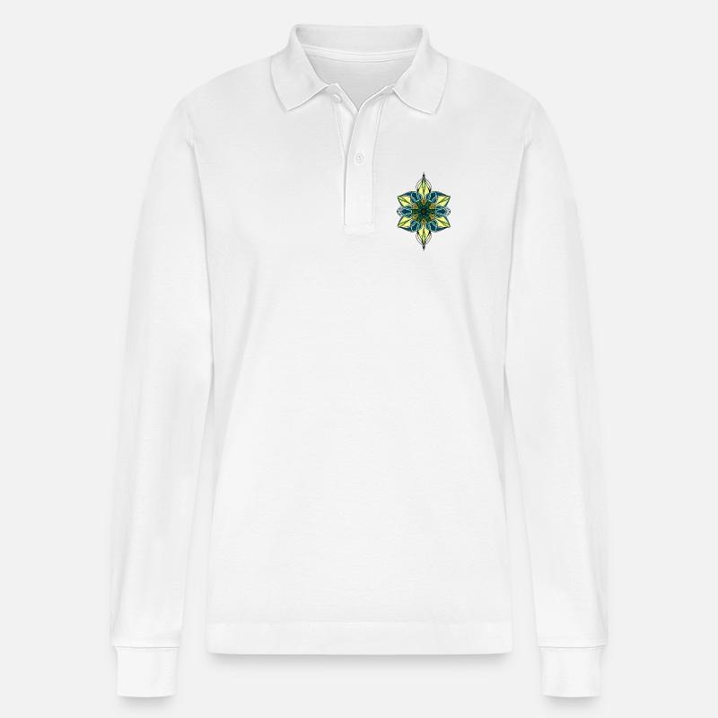 Ornament - Stanley/Stella Unisex Bio-Langarm-Poloshirt Prepster - Weiß