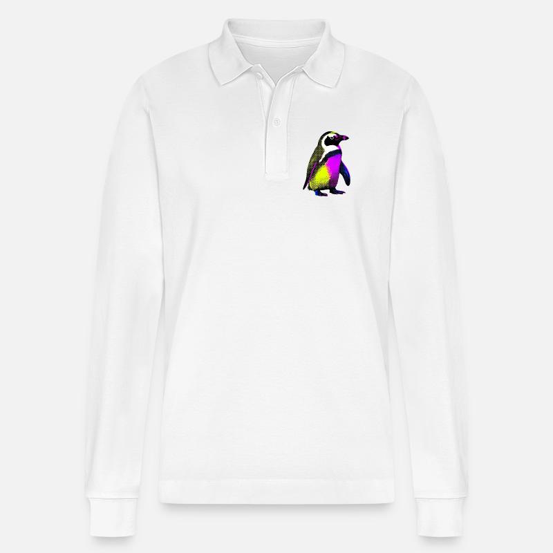 Pingouin - Polo à manches longues bio PREPSTER Stanley/Stella Unisexe - blanc