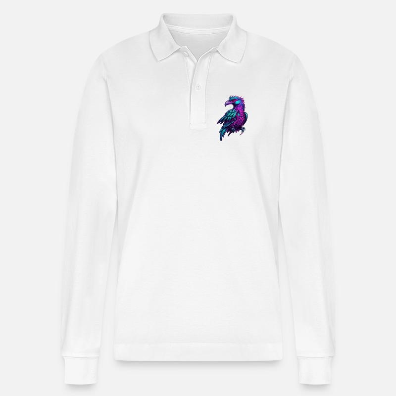 Neonphönix Farbflug - Stanley/Stella Unisex Bio-Langarm-Poloshirt Prepster - Weiß