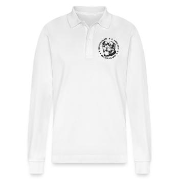 Rottweiler Freunde Logo - Stanley/Stella Unisex Bio-Langarm-Poloshirt Prepster - Weiß - Vorne - Anna (173cm) & Nico (186cm)