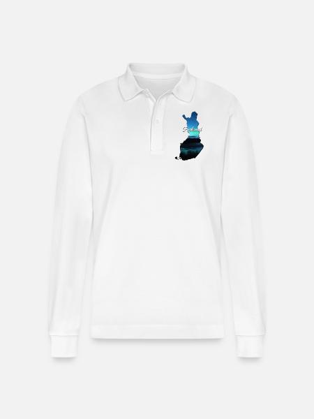 The map of Finland - Stanley/Stella Organic Unisex Long-Sleeved Polo Shirt Prepster - white