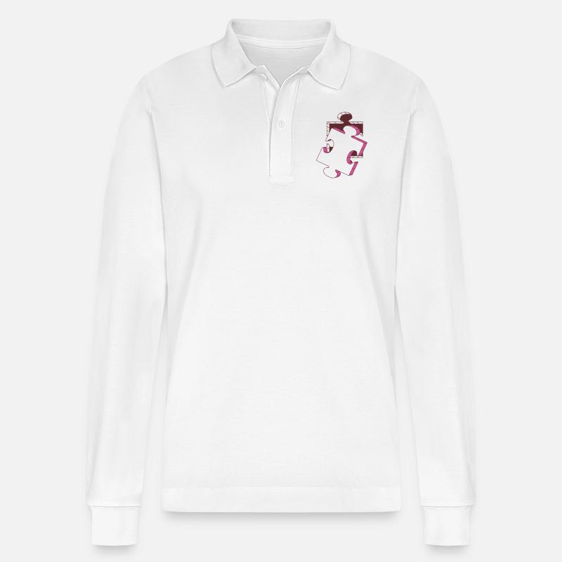 VOLLSTÄNDIG - Stanley/Stella Unisex Bio-Langarm-Poloshirt Prepster - Weiß