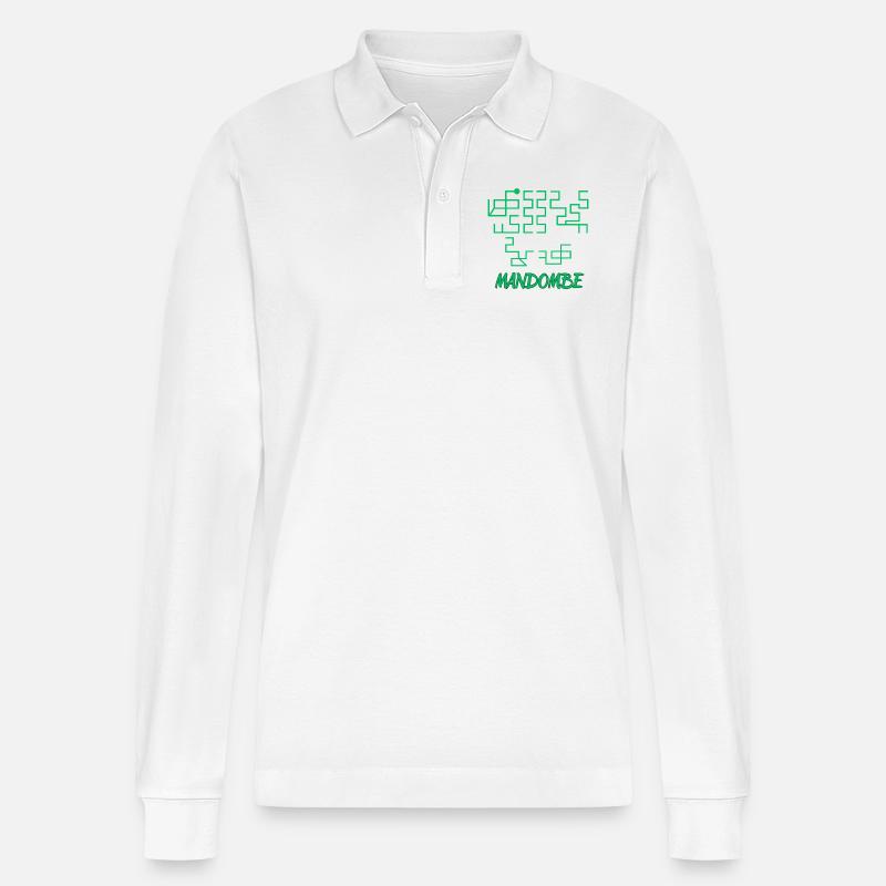 MANDOMBE - Tradition Kongo - Stanley/Stella Unisex Bio-Langarm-Poloshirt Prepster - Weiß