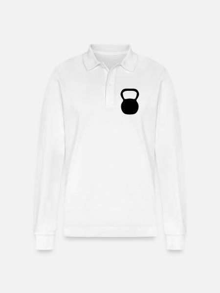 Kettle Bell - Stanley/Stella Organic Unisex Long-Sleeved Polo Shirt Prepster - white