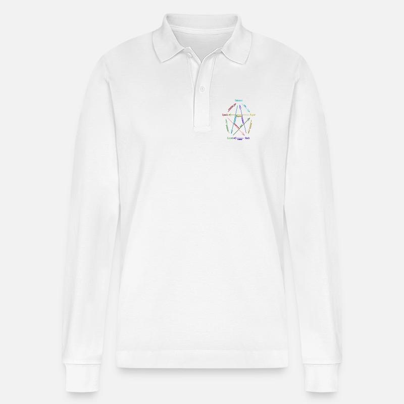 Rock Paper Scissors Lizard Spock - Stanley/Stella Unisex Bio-Langarm-Poloshirt Prepster - Weiß