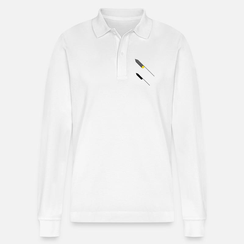 Fusée 3D - Conception - Polo à manches longues bio PREPSTER Stanley/Stella Unisexe - blanc