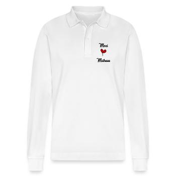 THANK YOU. MISTRESS - Stanley/Stella Organic Unisex Long-Sleeved Polo Shirt Prepster - white - Front - Anna (173cm) & Nico (186cm)