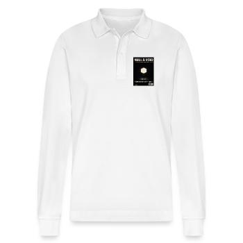Existenz Würfel Null Leere was ist das überhaupt  - Stanley/Stella Unisex Bio-Langarm-Poloshirt Prepster - Weiß - Vorne - Anna (173cm) & Nico (186cm)
