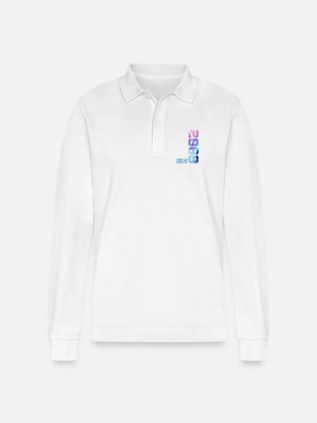 18th Birthday Gift 2008 - Stanley/Stella Organic Unisex Long-Sleeved Polo Shirt Prepster - white